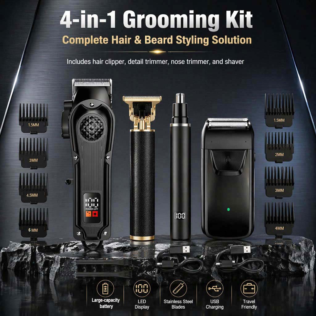 Home Barber - Set Regolabarba e Tagliacapelli Uomo 4-in-1