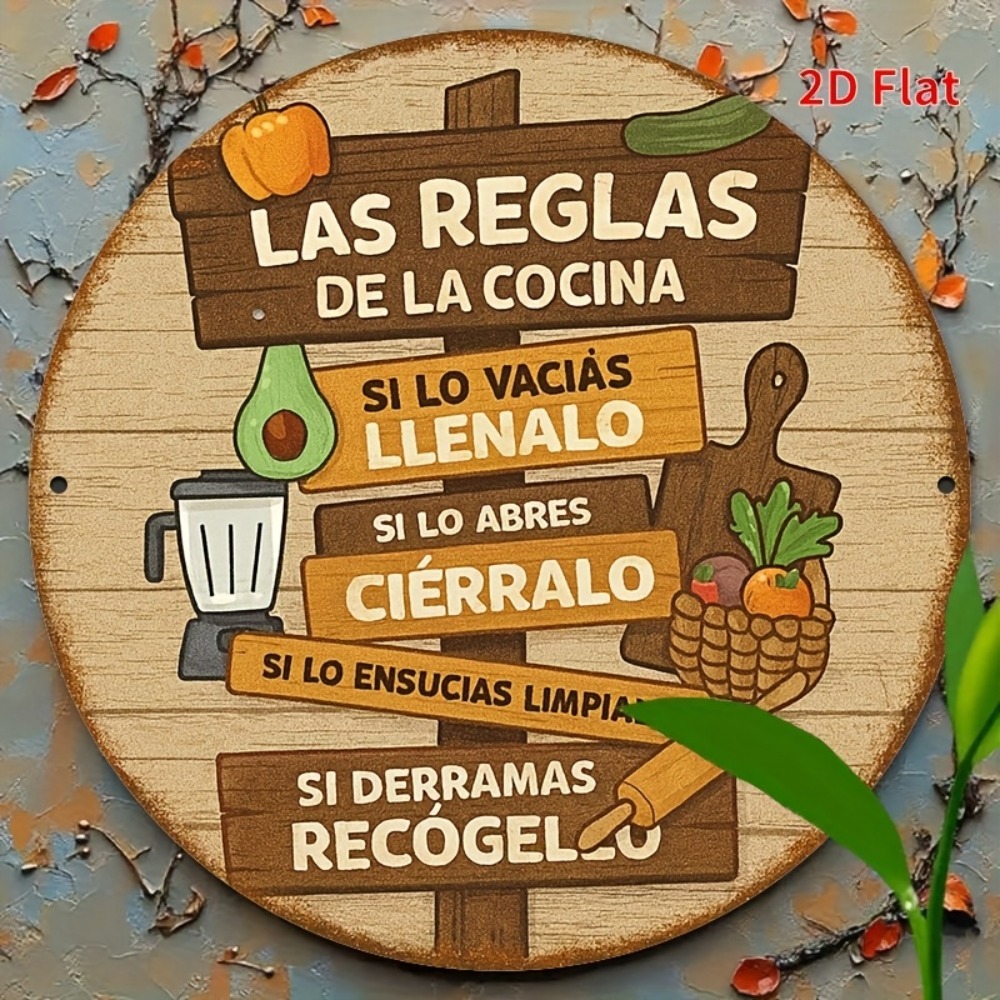 Home Bar And Kitchen - Targa Rustica Bilingue per Regole della