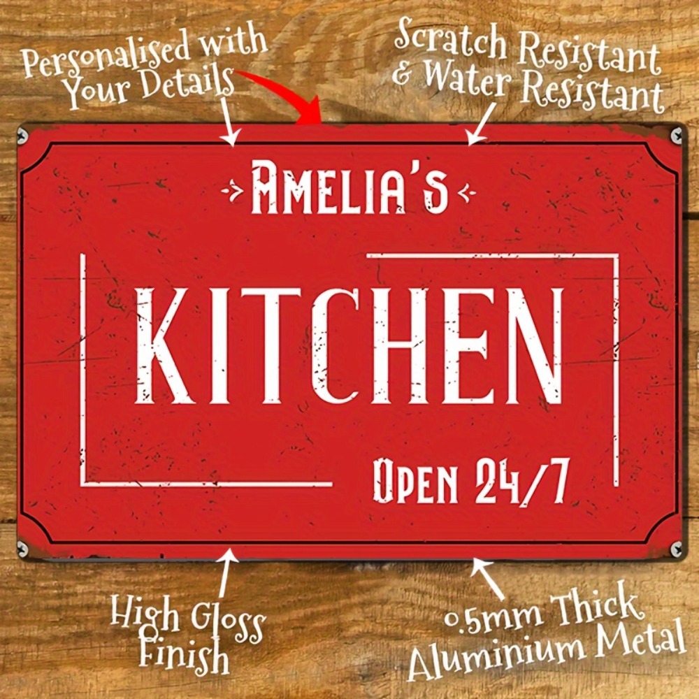 Home Bar And Kitchen - Insegna da Parete Personalizzata per Cucina,